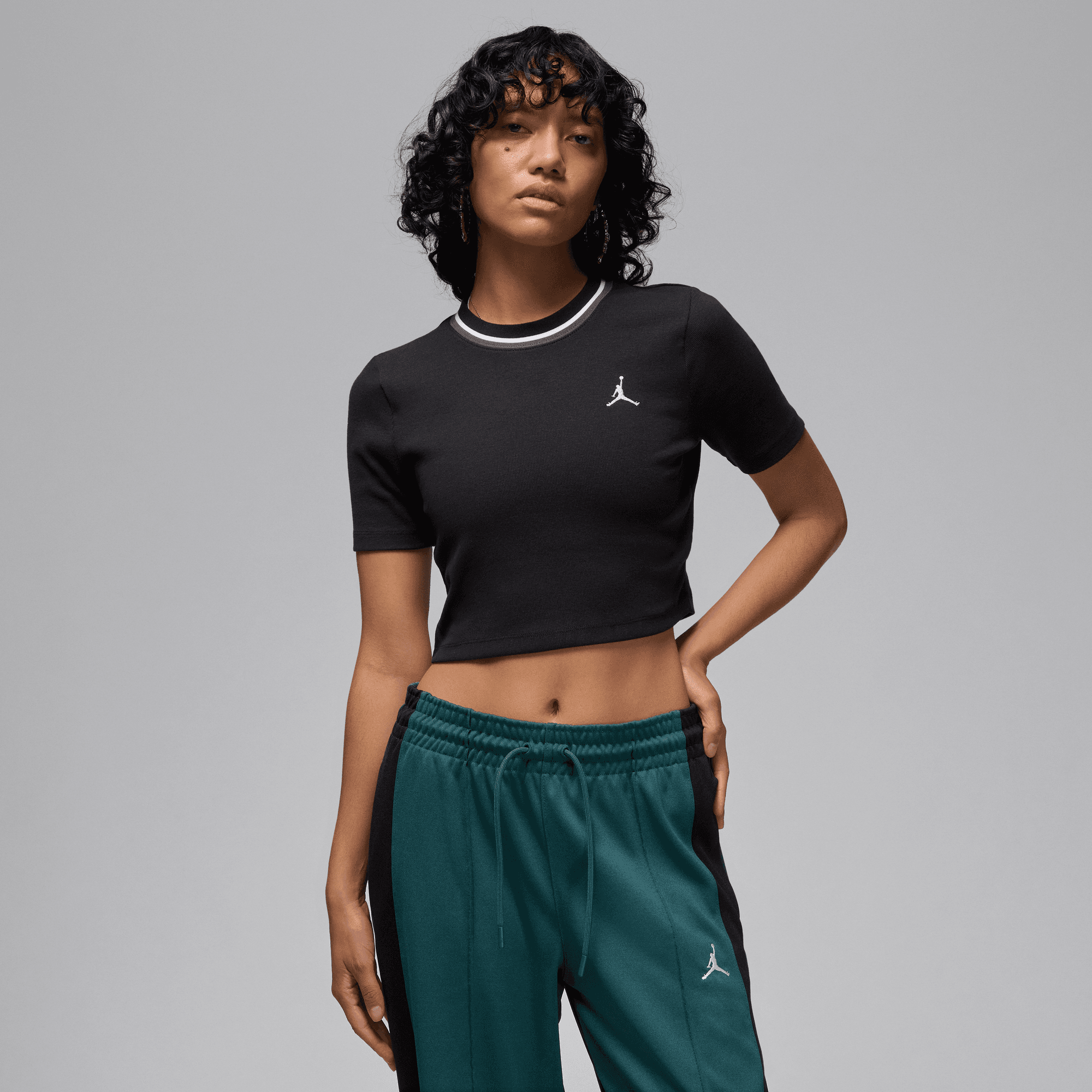 JORDAN WOMEN'S KNIT TOP BLACK/WHITE â TEAM ACCESS