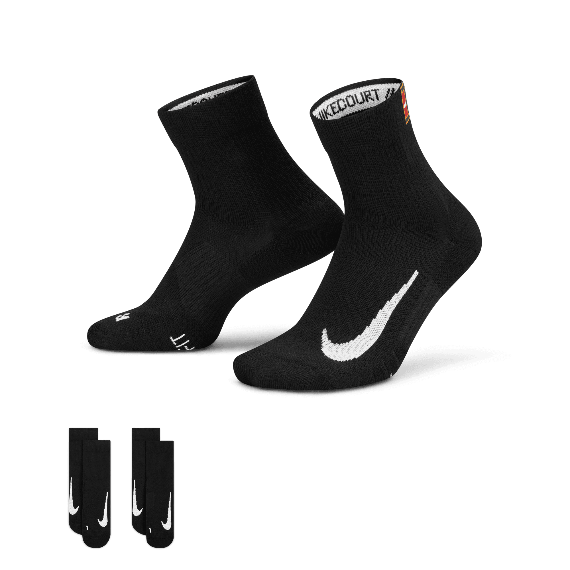 NIKECOURT MULTIPLIER MAX TENNIS ANKLE SOCKS (2 PAIRS)