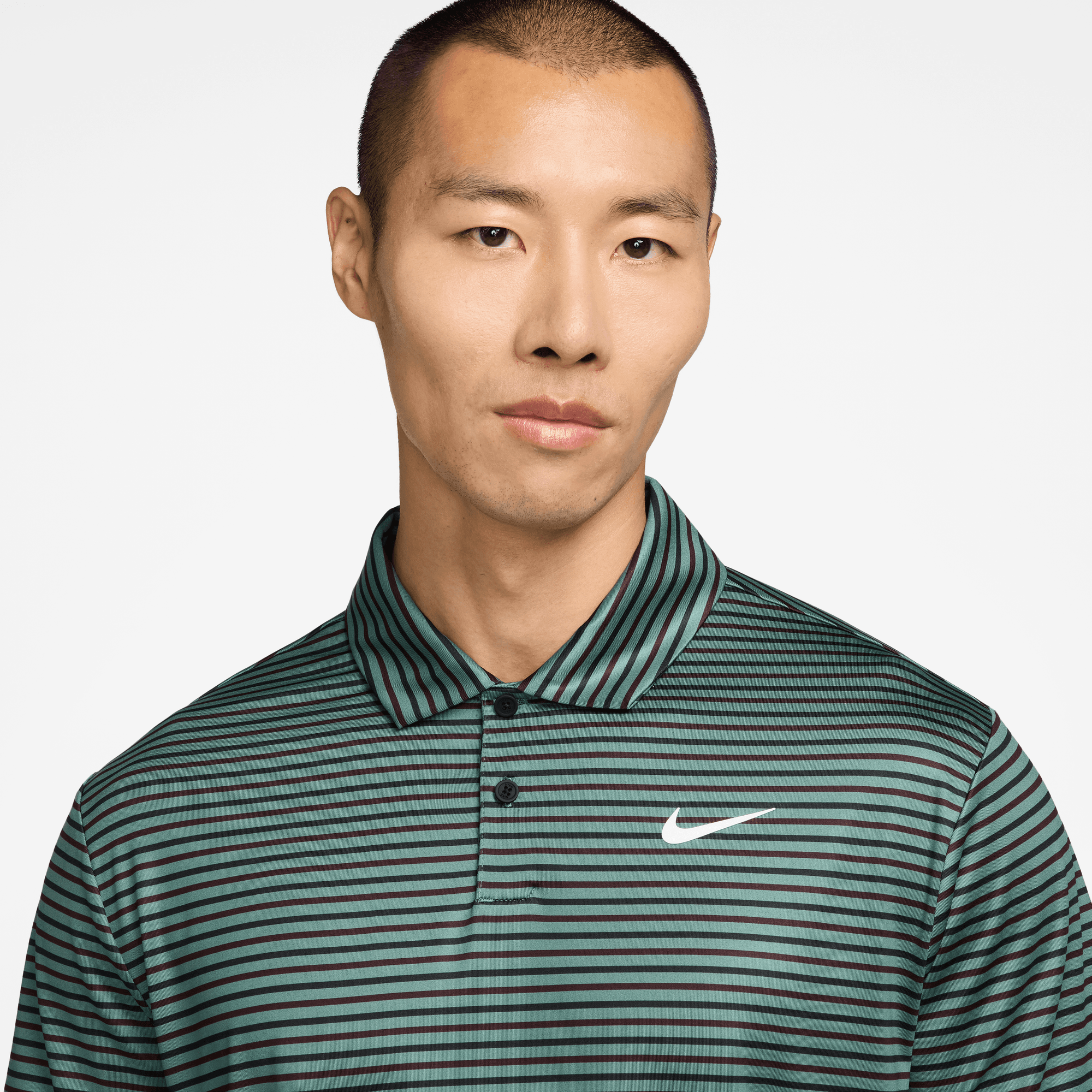 NIKE TOUR MENS DRI-FIT STRIPED GOLF POLO