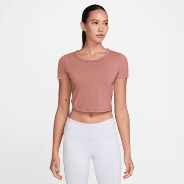 NIKE ONE FITTED WOMEN'S DRI-FIT SHORT-SLEEVE CROPPED TOP