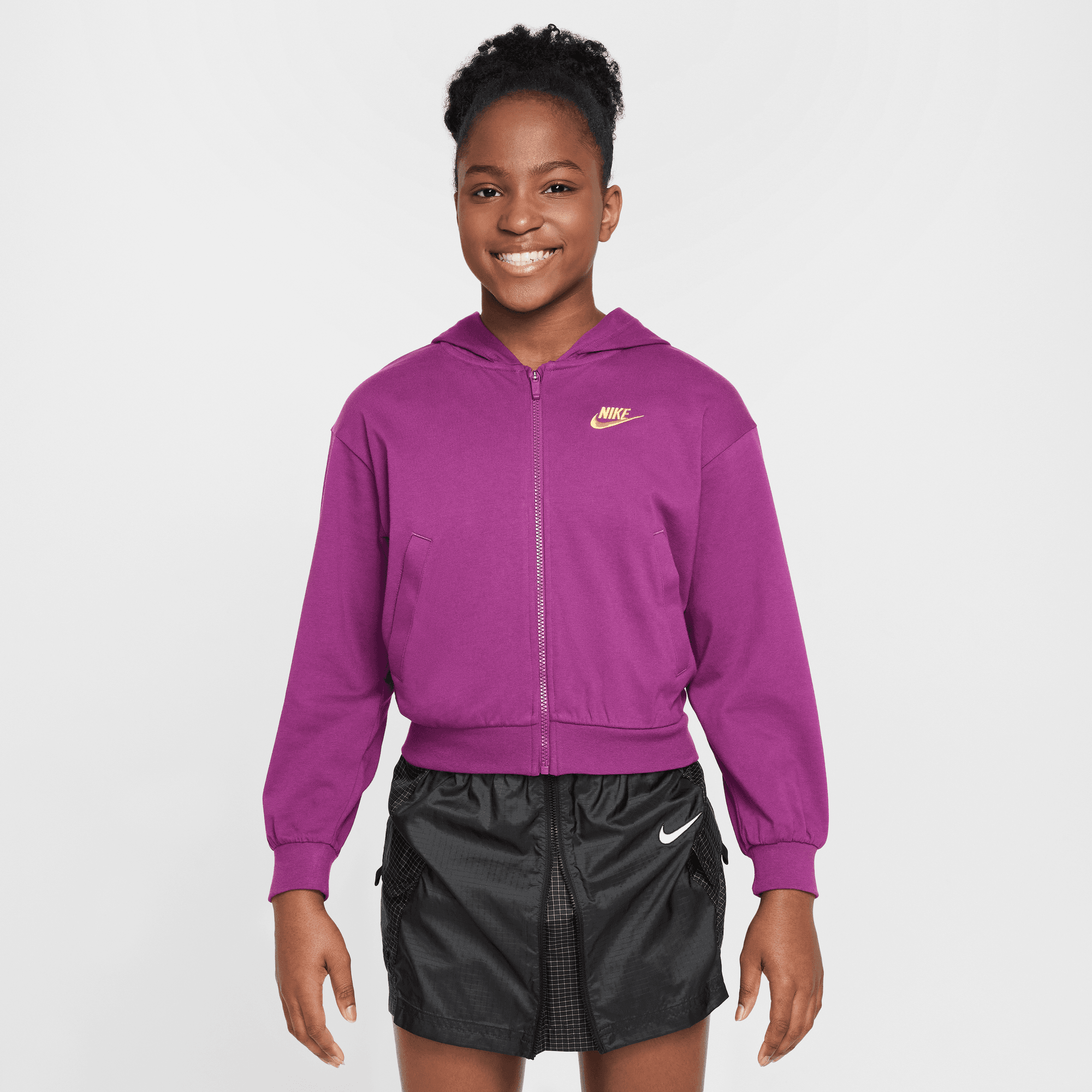 NIKE SPORTSWEAR BIG KIDS' (GIRLS') FULL-ZIP HOODIE