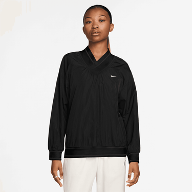 NIKE SPORTSWEAR ESSENTIAL WOMEN'S LOOSE UV WOVEN LONG-SLEEVE V-NECK TOP