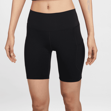 NIKE ONE WOMEN'S HIGH-WAISTED 8" BIKER SHORTS WITH POCKETS