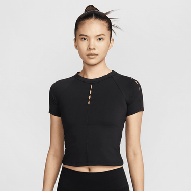 NIKE ONE FITTED WOMEN'S DRI-FIT CROPPED SHORT-SLEEVE TOP