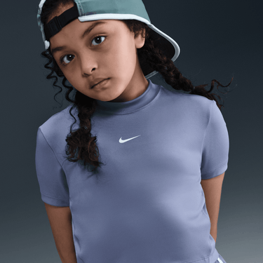 NIKE PRO GIRLS' DRI-FIT SHORT-SLEEVE TOP