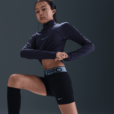 NIKE PRO BIG KIDS' (GIRLS') DRI-FIT 3" SHORTS WITH SHINE ACCENTS