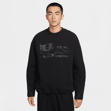 NIKE TECH MEN'S FLEECE CREW WITH REFLECTIVE ACCENTS