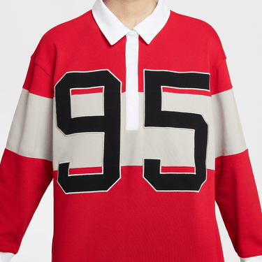 NIKE SPORTSWEAR WOMEN'S LONG-SLEEVE GRAPHIC POLO TOP