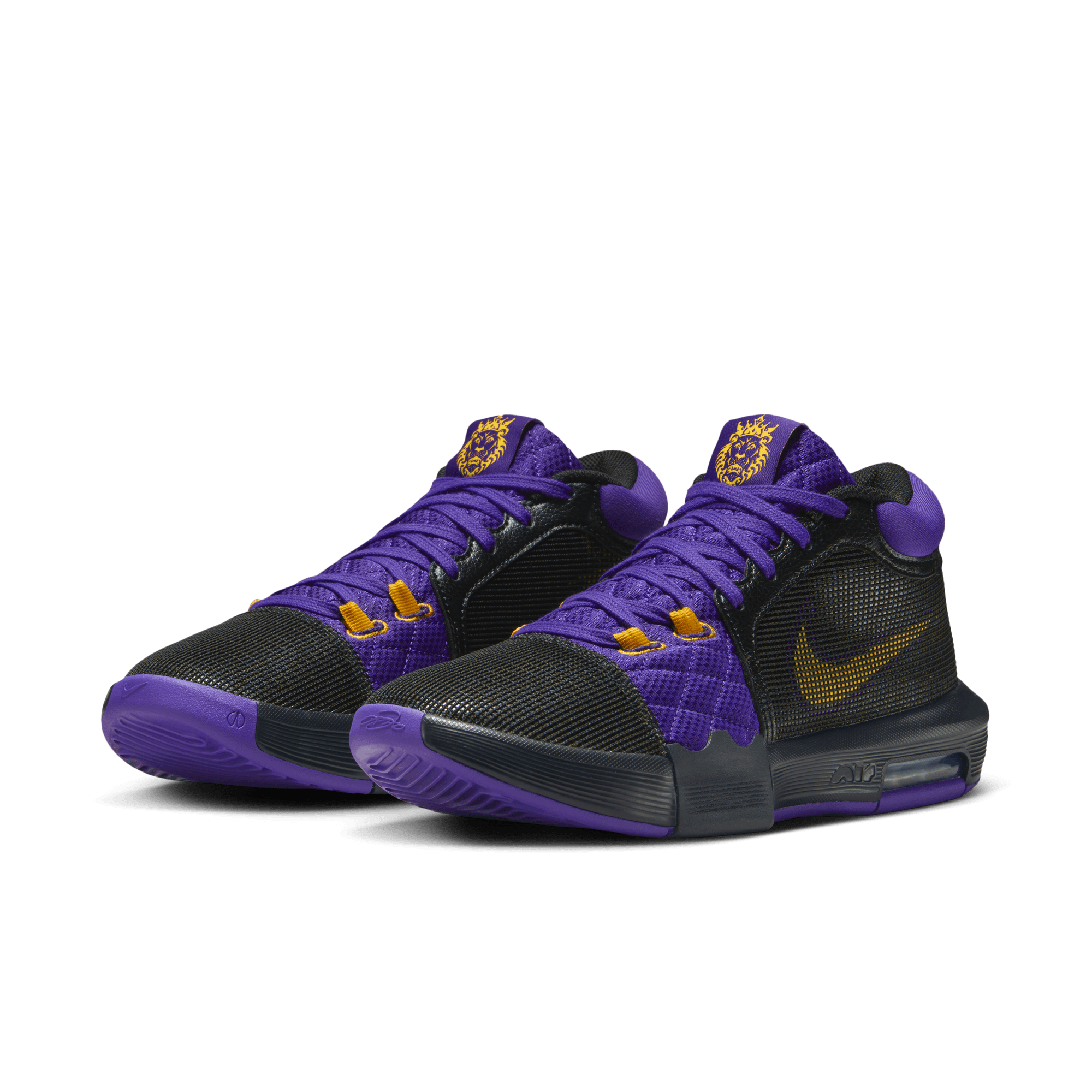 LEBRON WITNESS 8 EP BASKETBALL SHOES BLACK/UNIVERSITY GOLD-FIELD PURPLE ...