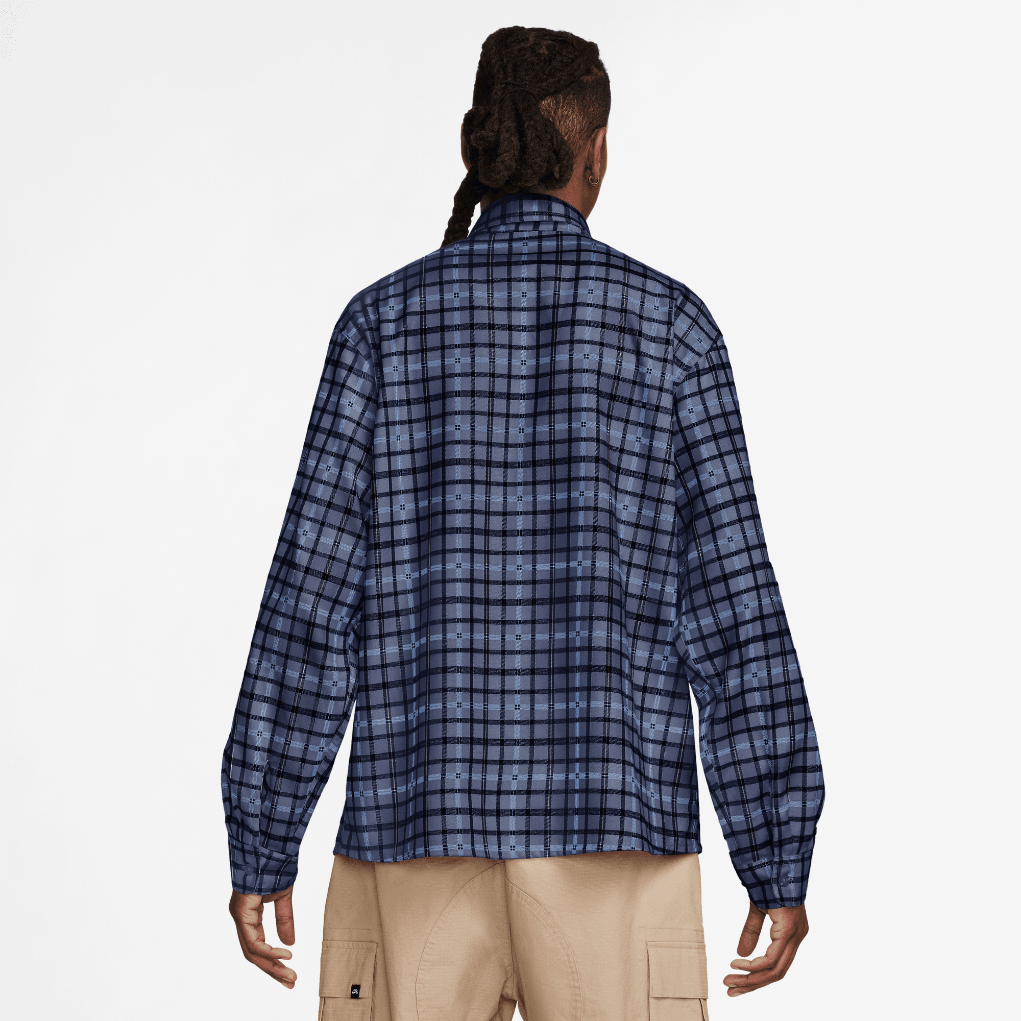 NIKE SB LONG-SLEEVE FLANNEL SKATE BUTTON-UP SHIRT