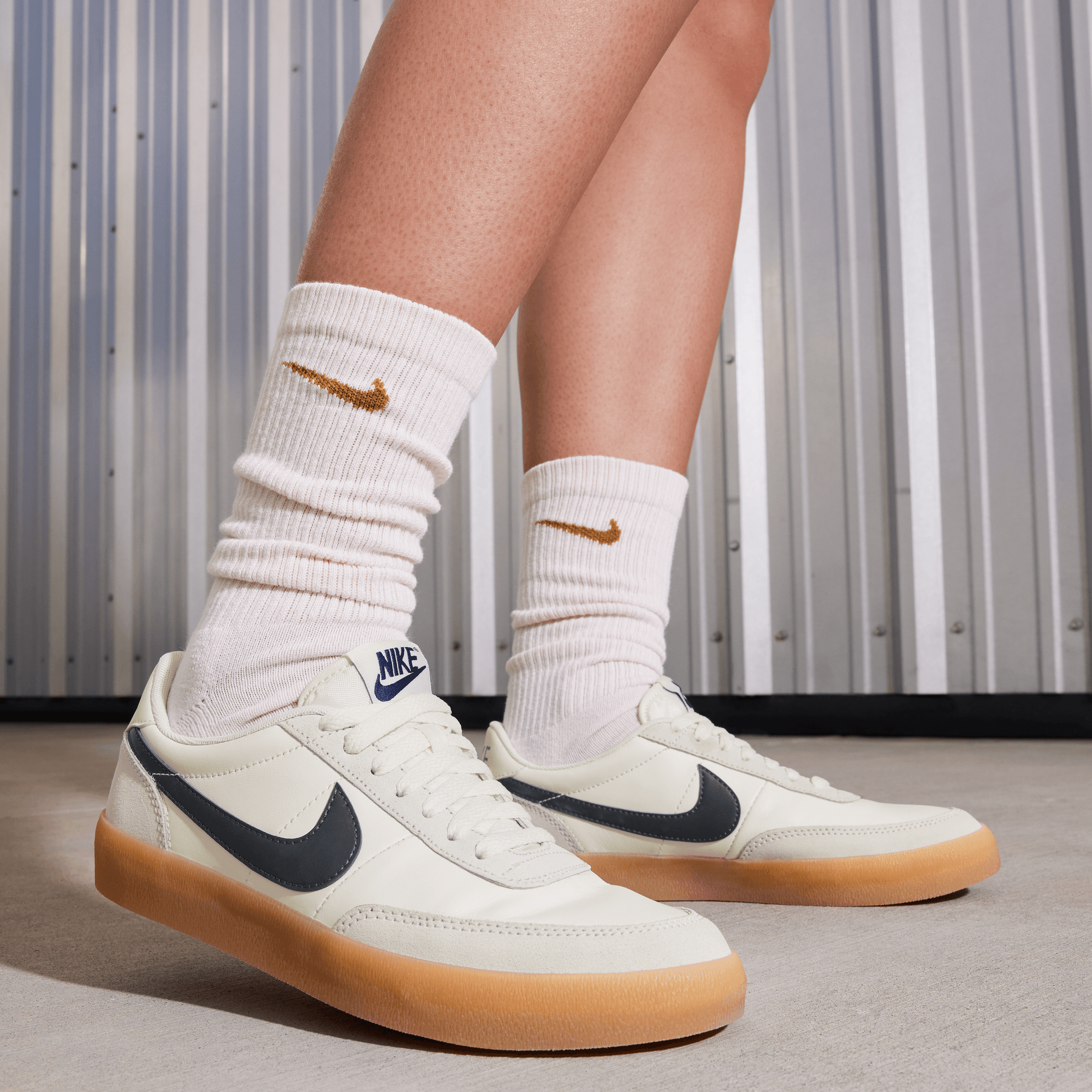 NIKE KILLSHOT WOMEN'S SHOES SAIL/MIDNIGHT NAVY-GUM YELLOW – TEAM